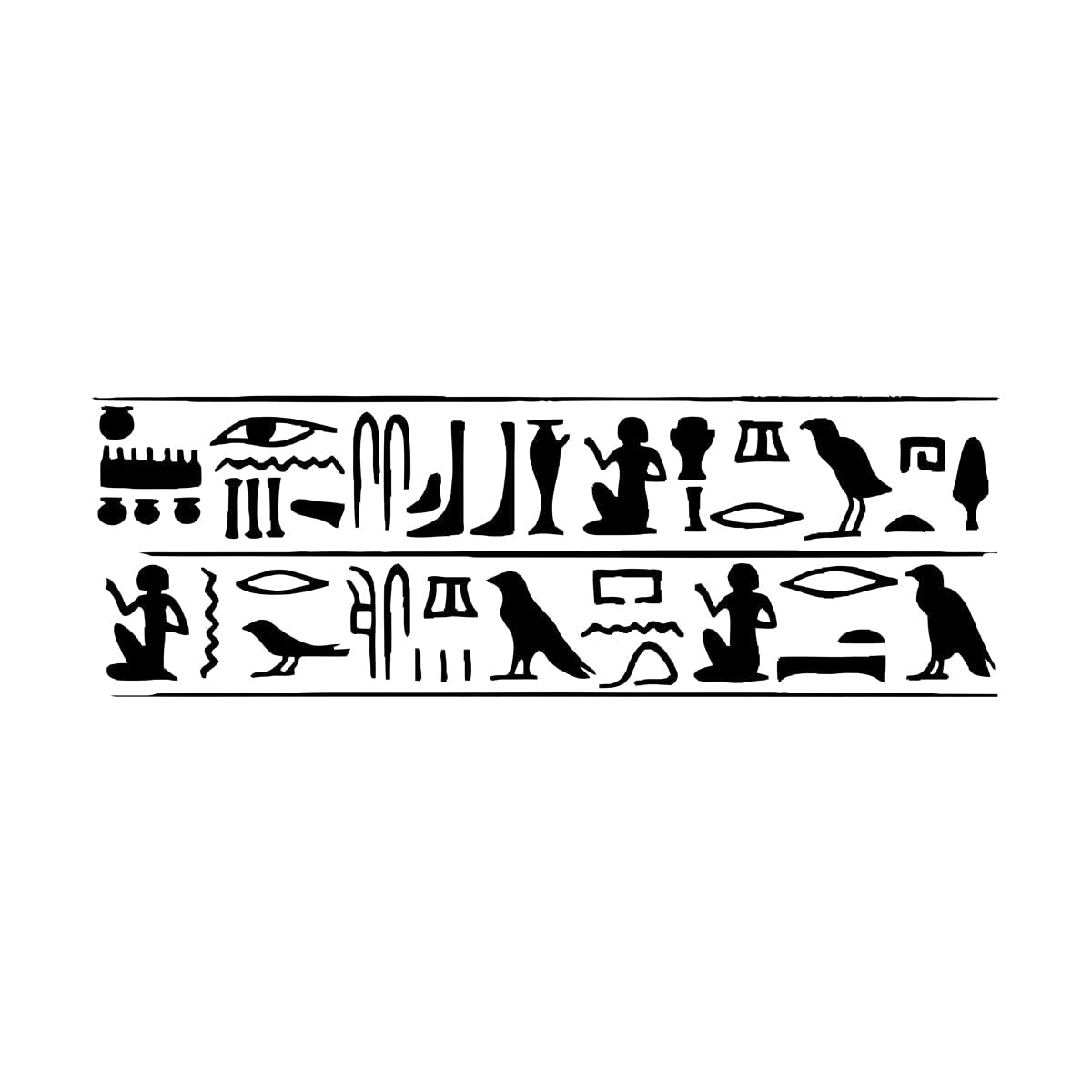 Lzhouting Wall Stickers 2789 Wall Stickers Egyptian Pyramid Hieroglyphs Ancient Egypt Vinyl Home Decor For Living Room Bedroom Decals Murals Home Decor Small - 21X63cm