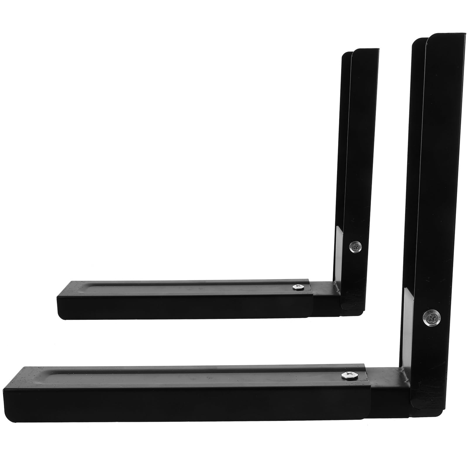 2 Stück Mikrowellen Montageset aus Edelstahl Wandhalterung für Mikrowelle Schwarz Rostfrei und Platzsparend für Wandmontage