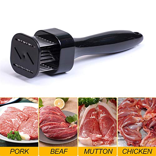 Meat Tenderizer Tool with 24 Stainless Steel Ultra Sharp Needle Blades Heavy Duty Cooking machine for Tenderizing Beef, Turkey, Chicken, Steak, Veal, Pork, Fish etc