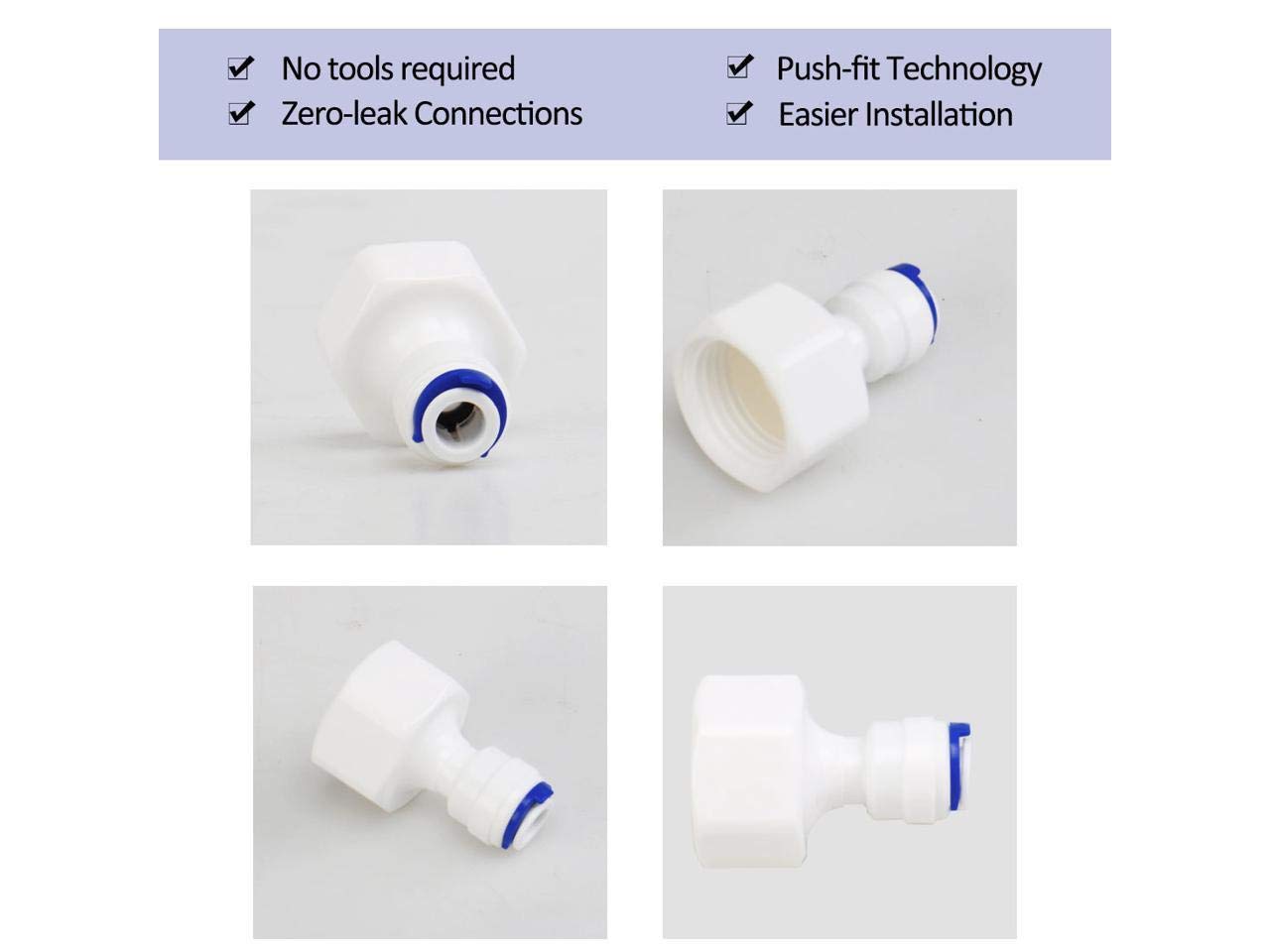 UWEK RO Connector - 1/2" Female to 1/4" Push Fit -2