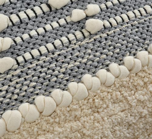 Image of TIB Premium Boho Decorative Throw Cushion Covers, 16 x 16 cm, Set of 2, Cotton. (Grey Kites)-230 TC