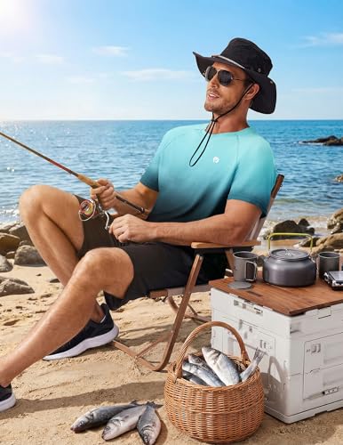 Image of PINSPARK Workout Shirts for Men UPF 50+ Quick Dry Athletic Gym Tee Shirts Mens Short Sleeve Running Cooling Swimming T-Shirt