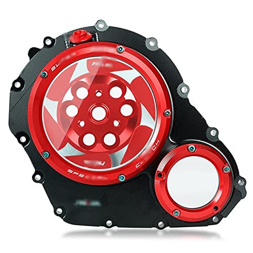 LZTIA Engine Cover Motorcycle CNC Racing Clear Clutch Cover & Spring Retainer for Suzuki GSXR600 GSXR750 GSXR 600 750 GSX-R600 GSX-R750 2006 2007 2008 2009 2010-2020 (Color : Red)