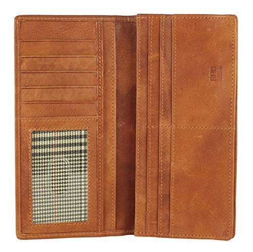 Image of RFID Blocking Mens Genuine leather Bifold Long Wallet