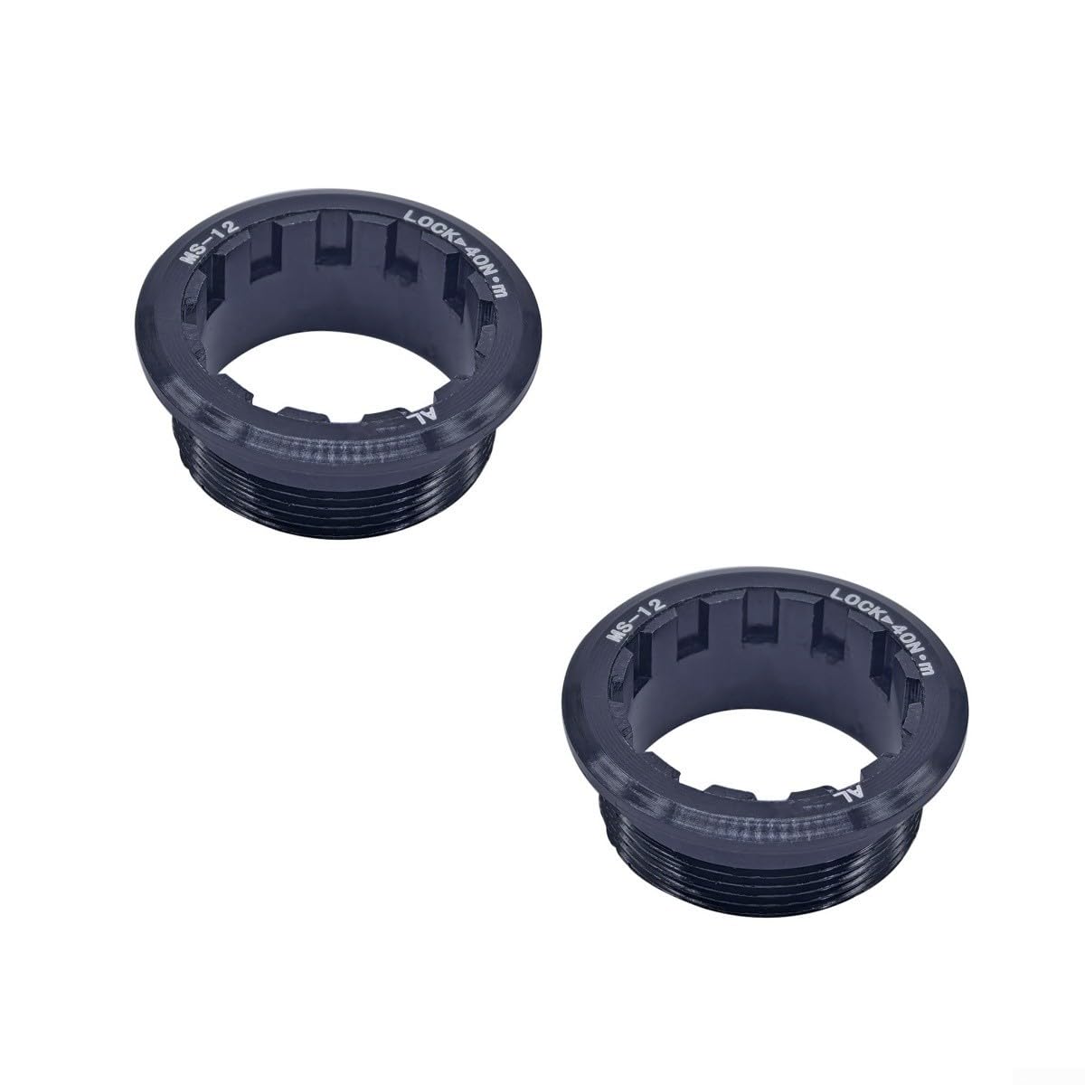 MicroSpline Anillo bloqueo casete bicicleta CNC aluminio 12 velocidades antideslizante ligero alta resistencia paquete 2 negro