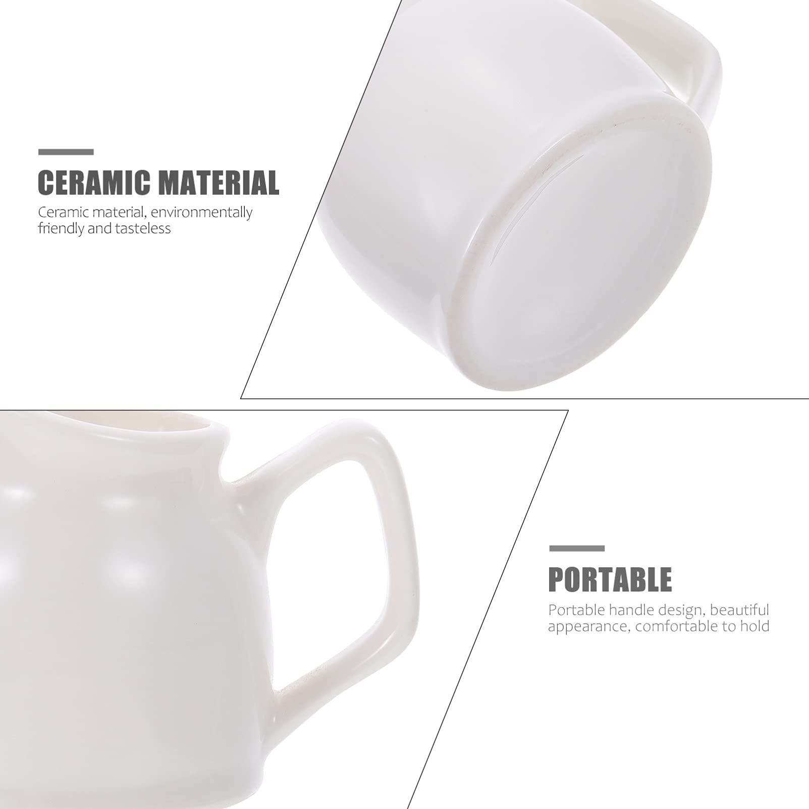 FUNOMOCYA 1pc Ceramic Juice Bucket Cappuccino Pitcher Creamer Jug Milk Pourer Coffee Creamer Milk Frothing Coffee Mugs Clear Milk Carton Water Bottle Milk Pouring Jug Milk Jug White Ceramics