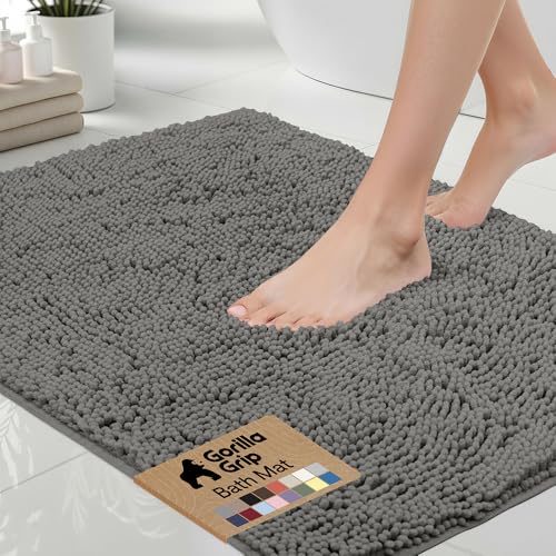 GORILLA GRIP Bath Rug Mat 30x20, Thick Soft Absorbent...