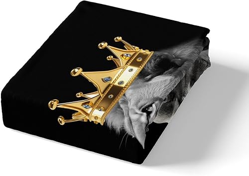 Miniatura 4 de Castle Fairy Wild Lion - Sábanas de cama para parejas, tamaño Queen, corona dorada de microfibra cepillada de lujo con sábana bajera plana de