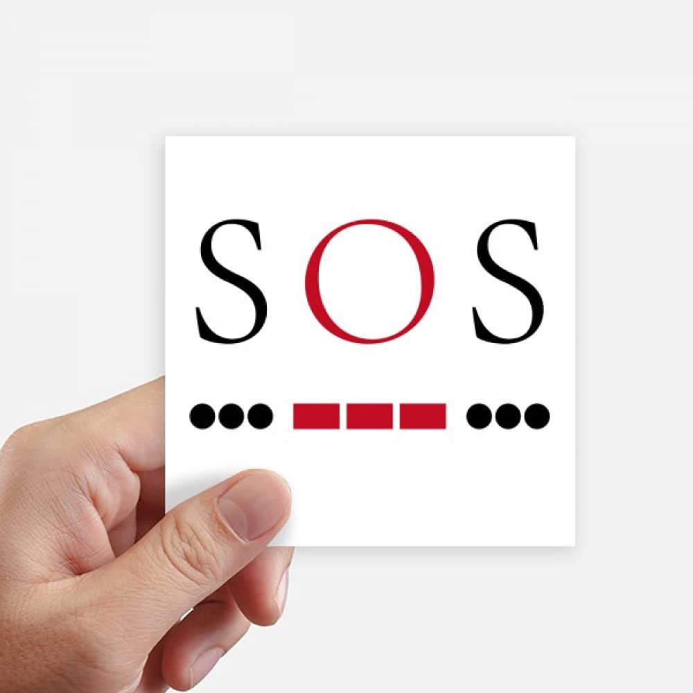 DIYthinkerMorse Code Rescue Point Line Expression Sticker Square Waterproof Stickers Wallpaper Car Decal