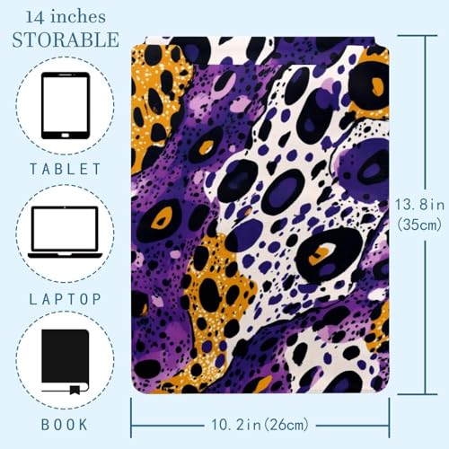 Funda portátil 35 x 25,9 cm con estampado de leopardo morado resistente 4