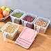 Xnuoyo Organizador De Cocina Para Almacenamiento De Frigorífico Y Congelador, Contenedores De Almacenamiento De Alimentos Con Asa Y Tapas, Organizador De Frigorífico Apilable-4PCS