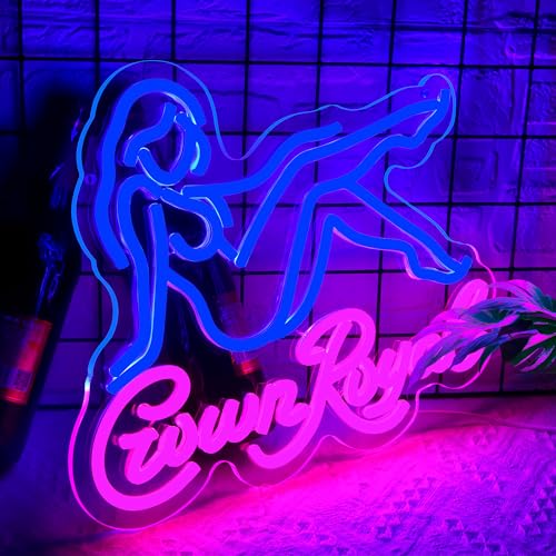 Image of Whisky Neon Sign for Wall Decor Crown Neon Light for Man Cave Dimmable Royal LED Light Suitable for Bar Pub Home Bar Party Club Store Bistro Birthday Gifts Size 13.7 * 11.2In(CP010)