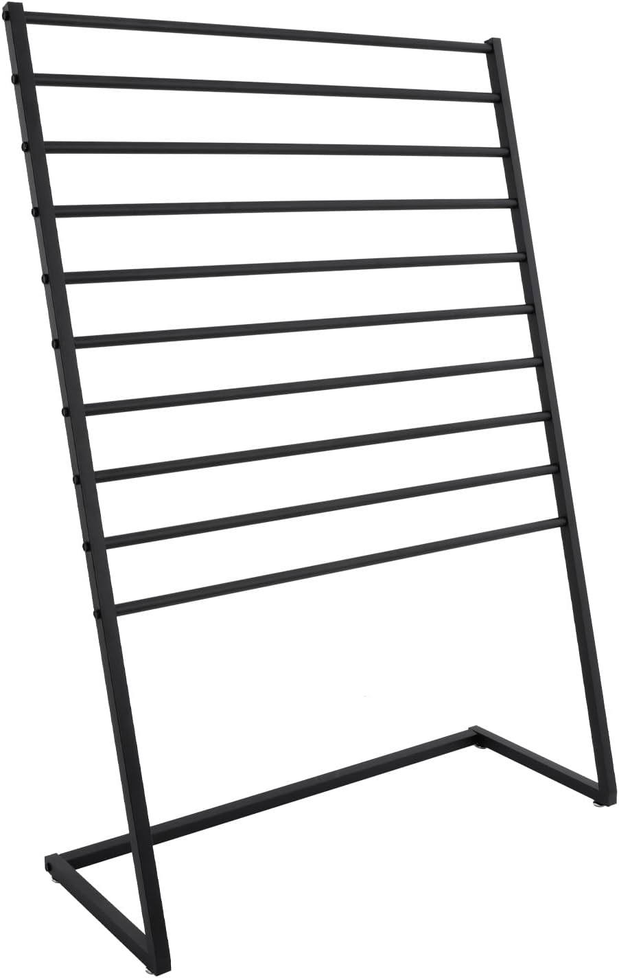 Xuthusman Multi-Size Scarf Display Stand, Metal Scarf Holder Organizer, Freestanding Scarf Rack for Commercial Clothing Retail Store Towel Rack Ties Belt Pants Hanging Rack (Black, 100CM)