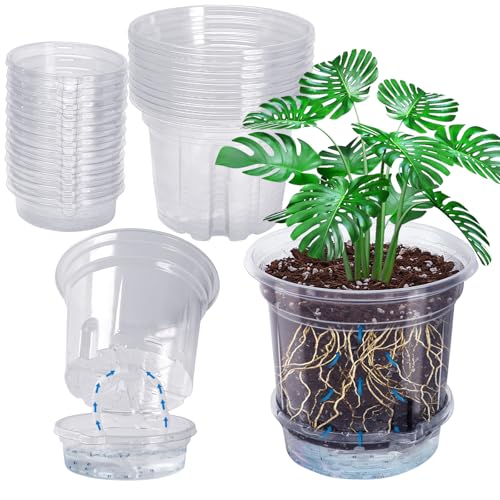 MIXC 12 Packs 5 Inch Self Watering Pots for Indoor