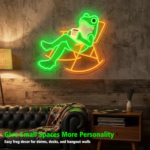 Image of Funny Frog Neon Sign for Bedroom Decor, USB Dimmable Wall Light for Gifts