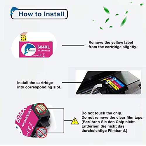Gotoners 604XL Cartucce Compatibili Per Epson 604 Xl Multipack Per XP-2200 XP-2205 XP-3200 XP-3205 XP-4200 XP-4205, WF-2910 WF-2930 WF-2935 WF-2950 (604XL 10-Pack) - 7