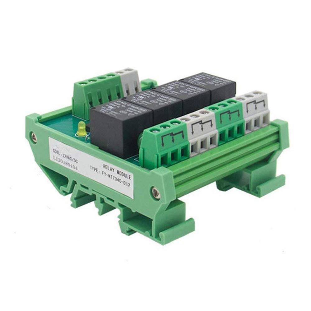 Buy 4 Channel Relay Module 1 SPDT DIN Rail 12V 24V DC/AC Interface ...