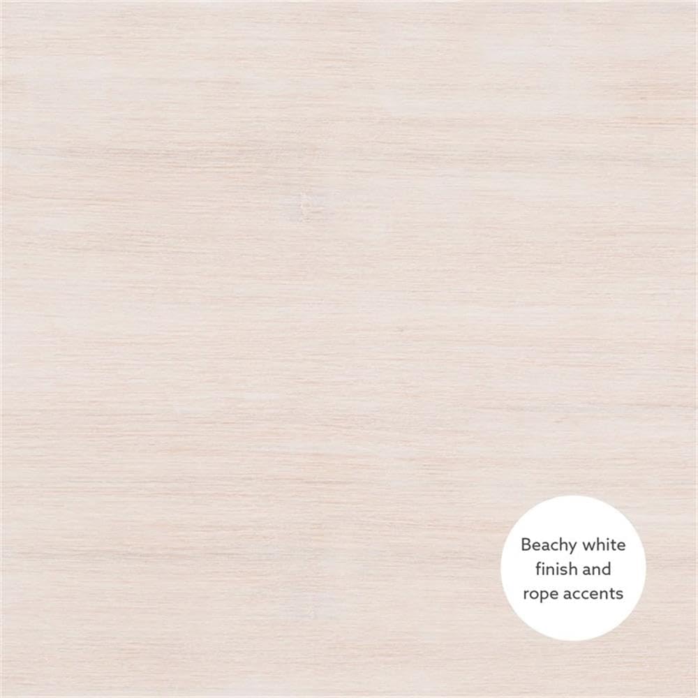 MAKLAINE Cedar Lined Storage Chest, 38 Inch White Distressed Wood Finish, Rope Detail, Versatile Blanket Chest for Seating, Table or Storage, Traditional Style for Bedroom or Living Room Use