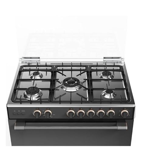 توشيبا بوتاجاز غاز قائم بذاته، 5 شعلات، ستانلس ستيل، درج تخزين مفتوح، RLA1-90MG5GE(GMR)-SA، 90×60 سم، تحكم دوار، 60 كجم