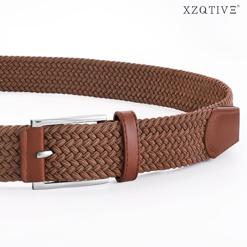 Image of XZQTIVE Braided Stretch Belt Mens Gift Elastic Woven Belt for Golf Casual Pants Shirts Jeans