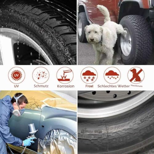 Amfor Reifenabdeckungen, 4er-Set, wasserdichte Aluminiumfolie, Sonnenschutz, wetterfest, passend für 48,3 cm bis 55,9 cm Reifendurchmesser (L-27-29 Inch Tire Diameters)