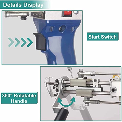 Tufting Gun, Tufting Gun Cut Pile Met 5-45 Steken/sec, Rug Gun Machine Starter Kit Verstelbare Efficiënte Rug Tufting Gun Tapijt Gun Making Machine 100V-240V - Image 5