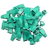  100PCS Vert CAT5E CAT6 RJ45 Câble Réseau Ethernet Bottes Réducteurs De Tension Bâches Connecteur Cache-Fiche