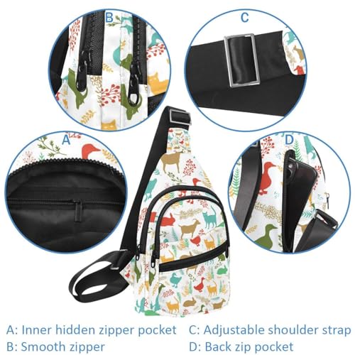 Bolso bandolera de hámster impermeable con correa ajustable para pecho y espalda 4