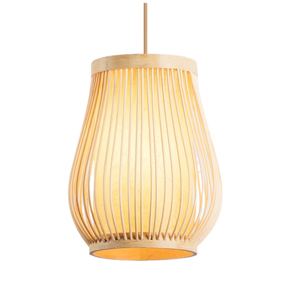 Lampa Wisząca Sufitowa Pół-wpuszczona Żyrandol Wiszący Unikalny Japoński Styl Lampa Wisząca Bambusowa Zakrzywione Światło Proste Do Jadalni, Kuchnia, Salon