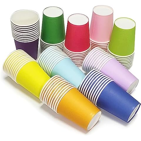 Coreint 100 Pack Paper Cups 9 Ounce, Heavy Duty Disposable Cups, Party Cups Hot/Cold Beverage Drinking Cup for Water Juice or Tea, Office Party Home Travel Cover
