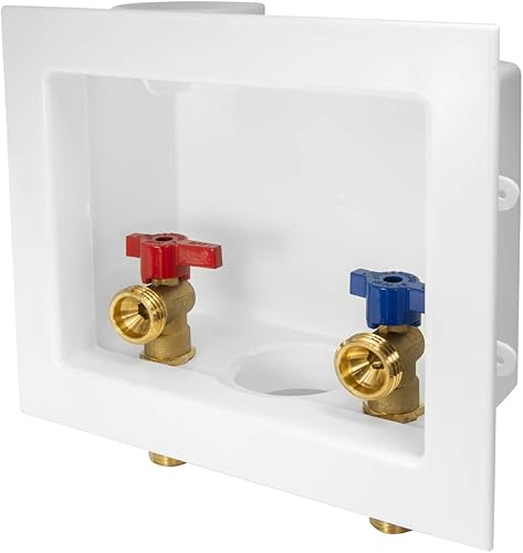 Miniatura 6 de EFIELD Caja de salida para lavadora con drenaje central, 12 pulgada x 34 pulgadas MHT (conexión de sudor de 12 pulgada MIP), blanco, (WM001)