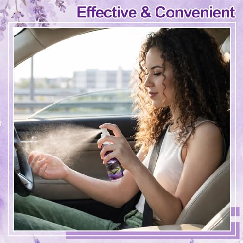 Image of 6 Pcs Lavender Scented Hand Sanitizer Spray Bulk Travel Size Hydrating Hand Sanitizer Spray 2 Fl oz Pocket Bottle Mist Gently Cleans Dirt for Family Adults Sensitive Skin Office Family Travel