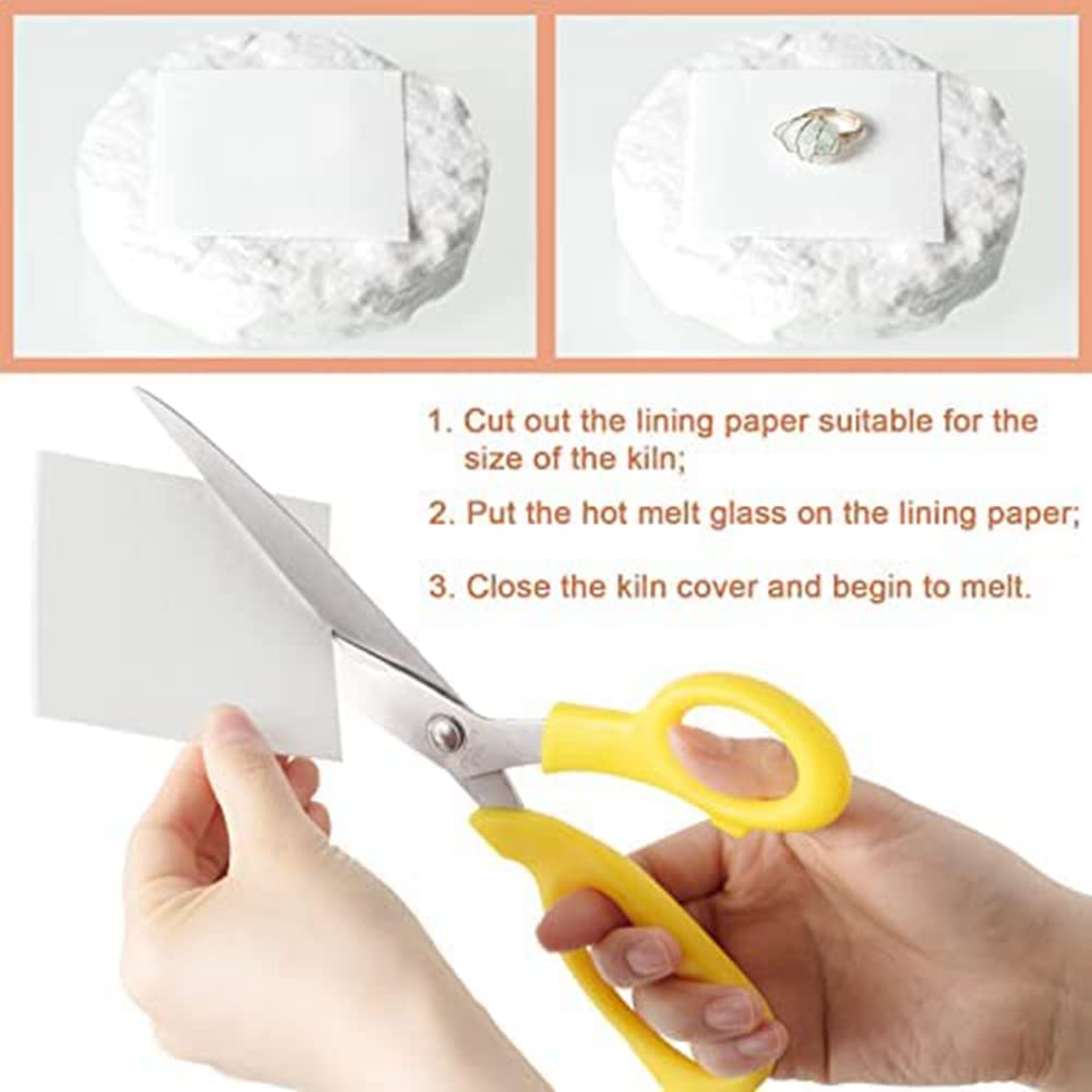 Lot de 30 feuilles de papier de fusion de verre pour four à