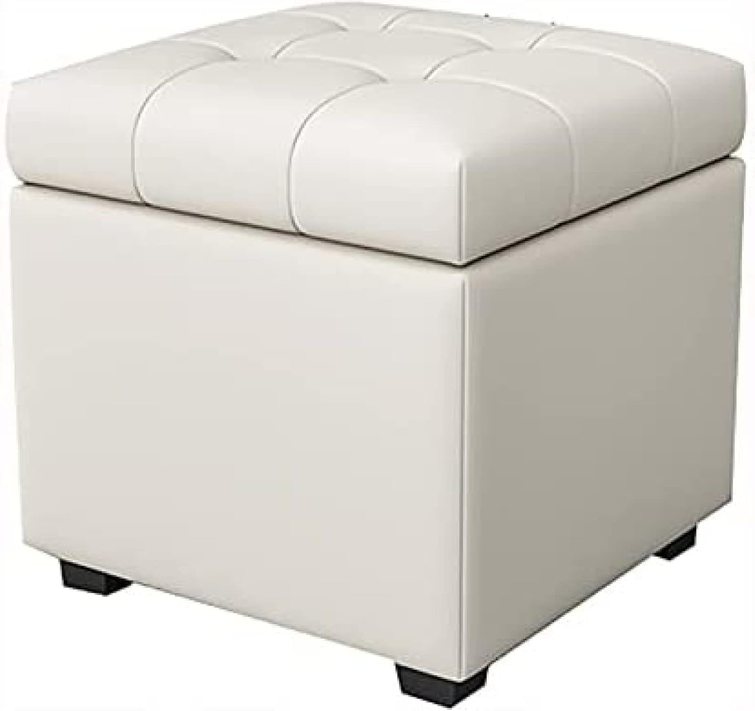 Tabouret de rangement ottoman en cuir cubique pour salon