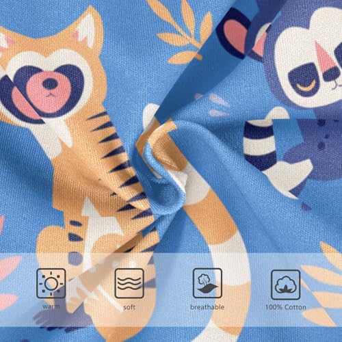 KLL Lemurs Madagascar on Blue Pattern Boys Toddler Pure Cotton Briefs Underwear Breathable Children Panties3