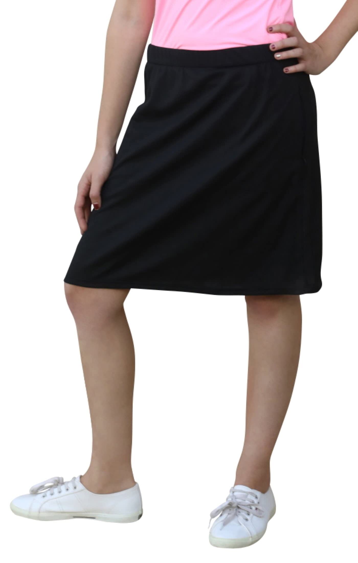 Kosher Casual Women's Running Skirt Sport Tech Fabric with Zip Pockets and Built-in Shorts