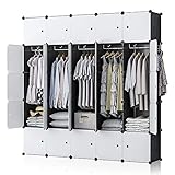 GEORGE&DANIS Portable Closet Wardrobe Cube Storage Cube Organizer Cube Shelf Armoire Bedroom Dresser (71x18x71 inches) 5x5 Tiers, Black