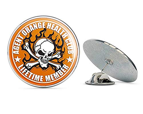 Round Agent Orange Health Club (Vietnam Veteran Vet Lifetime Member) Metal 0.75