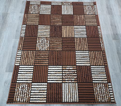 Image of Soft Modern Washable Beautiful Acrylic Rugs for Home Decor Living Room 5x7 Feet (150 x 200 Cm) Gold Color