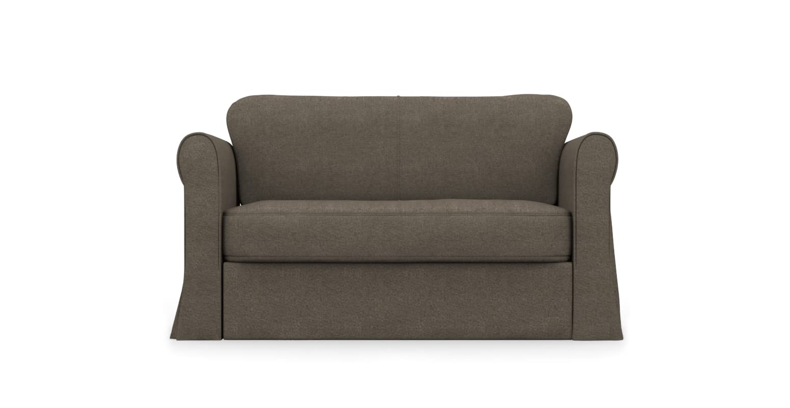 comfortly 2-Seat Sofa Bed Slipcover Replacement Hand Made Compatible with HAGALUND Sleeper Couch - COVERS ONLY - - COVERS ONLY (Linen Blends - Dark Beige)