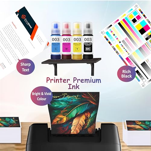 Image of 003 Ink Compatible for Epson L3250, L3260, L5290, L3210, L3256, L3150, L3215, L3216, L5190, L3200, L3251, L3252, L3110, L3151, L3152, L3156, L3211, L3212 Printer (003 Black Ink 2 Pcs)