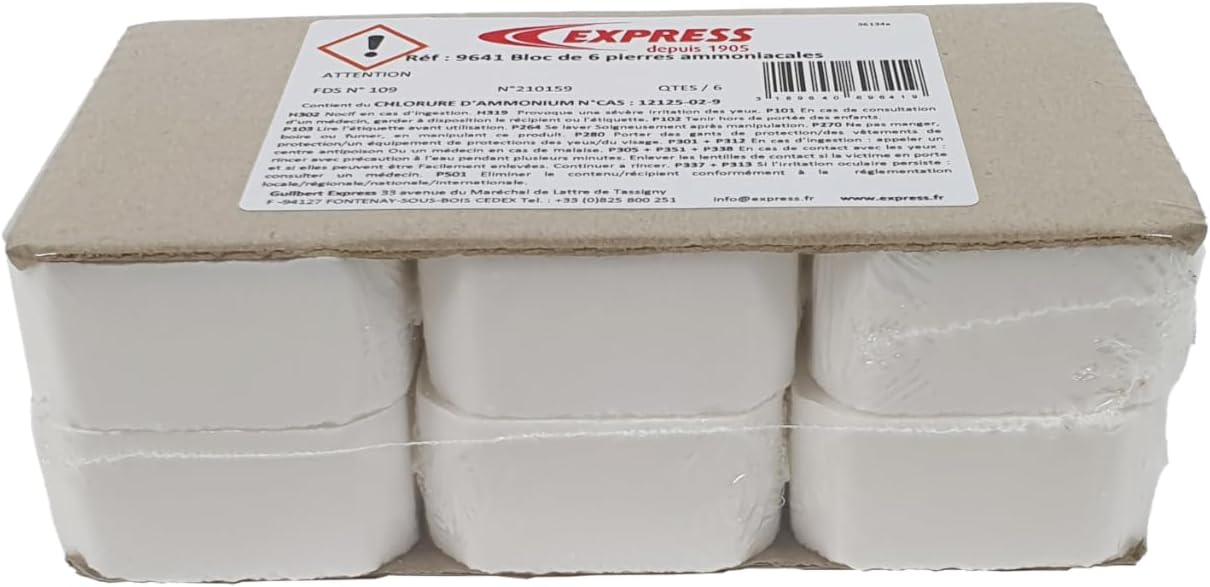Packaging of Express 9641 Ammoniacal Stone with safety warnings and barcode