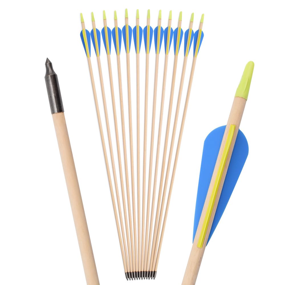 Lot de 12 flèches en bois incurvées - 28 30 32 pouces