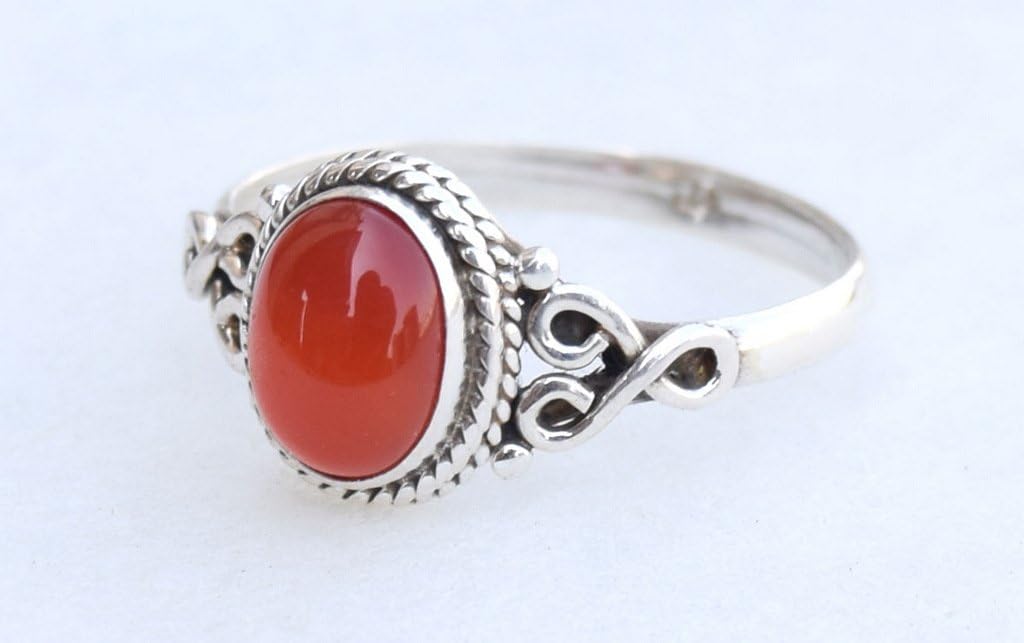 Avicrafts Carnelian Stone Ring 925 Sterling Silver Statement Ring For Women Handmade Gemstone Christmas Jewellery Gift For Her - Image 4