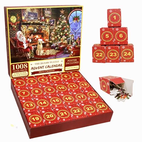 Weihnachtsmann Adventskalender 2025, Countdown-Kalender 24 Tage