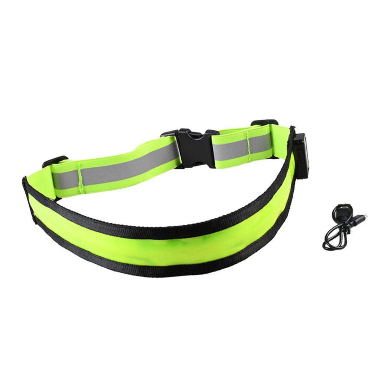 VANZACK Ceinture Lumineuse Bande élastique réglable Cyclisme réfléchissant Bracelet LED lumière LED Feux LED Ceinture réfléchissante Sangle réfléchissante réglable asb Green