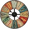 ساعة حائط هوارد ميلر جرانج هول - ساعة حائط تناظرية ريفية كبيرة الحجم، خلفية قديمة مع حركة كوارتز متعددة الألوان تعمل بالبطارية - ديكور مثالي للمطبخ وغرفة المعيشة والمكتب والمنزل