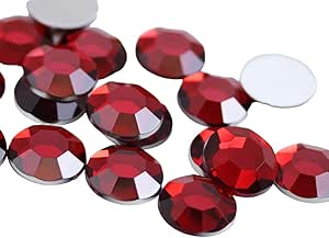 Amazon.com: Allstarco 20mm Red Ruby H103 Flat Back Acrylic Rhinestones ...