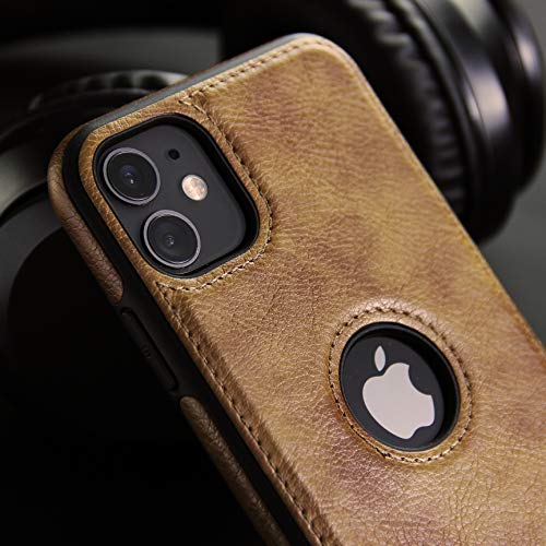 TOPSEM Retro Leather Case for iPhone 11 Anti-Knock Back Cover Soft TPU Business Shell Phone Case (Brown, for iPhone 11) by TOPSEM - Used condition - Image 3
