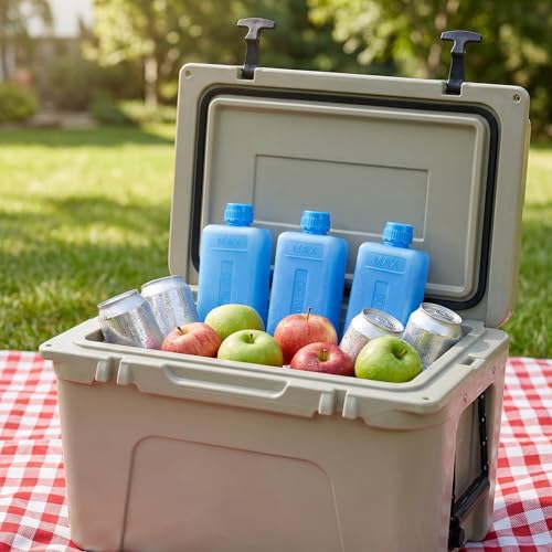 Ice Packs for Swamp Cooler 8PCS Ice Blocks for Portable Air Conditioner Fan Reusable Freezer Packs for Air Cooler Blue Freezer Blocks for Lunch Boxes Camping Picnic Coolers Evaporative AC Fan - image 2
